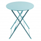 Runder klappbarer Terrassentisch Stahl azurblau 60cm