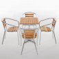 Bolero Aluminium Bistrosthle mit Rckenlehne aus Eschenholz (4 Stck)