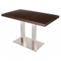 Gastro Bistro TISCH 120x70 cm WENGE Edelstahl Untergestell