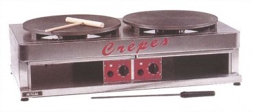 Crepes-Eisen (Gas) mit 2 Backflchen Crepeseisen