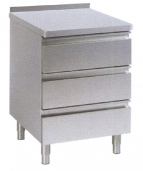 Schubladentisch Serie 700 mit Aufkantung mit 3 Schubladen