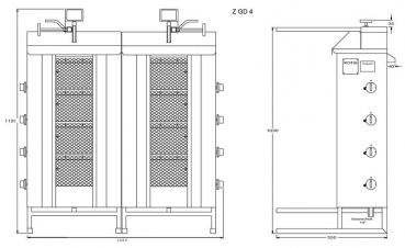 Preview: Dönergrill Potis Z GD4 (Flüssiggas) Potis Z GD4 (Erdgas) Gyrosge