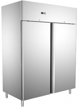 Gewerbekühlschrank 2 Türig aus Edelstahl GN 2/1 Normalkühlung