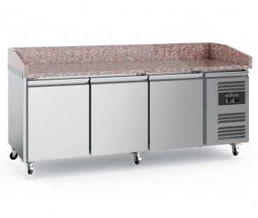 Pizzakühltisch mit 3 Türen 2000 mm 800mm tief Lang Pizzatisch