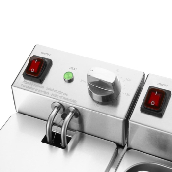 Preview: Buffalo Doppel Fritteuse 2x3Ltr Aufsatzfritteuse 2x2kW