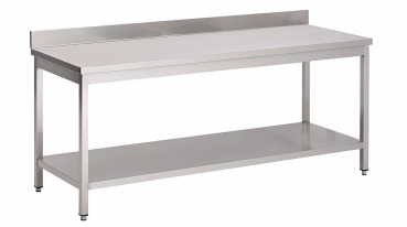 Arbeitstisch 1800x600x850mm mit Aufkantung aus Edelstahl
