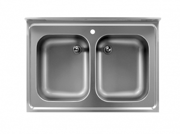 Spültisch aus CNS 1000 x 700 x 850 mm, 2 Becken