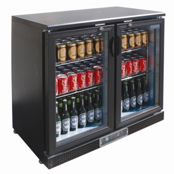 Polar Gewerbe Bar Kühlung Gastronomie Getränke Kühlschrank  Gastro Bar Kühlschrank Getränke Kühlvitrine mit Klapptüren