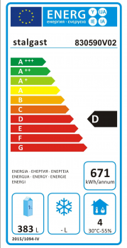 Preview: Stalgast Gastronomie kühlschrank mit Rädern GN 2/1 650l