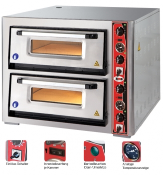 GMG Pizzaofen Classic mit Therm. Zweikammer 6+6 Ø 30 cm