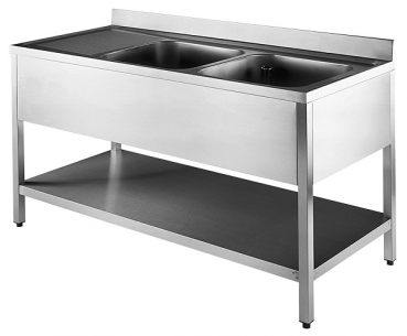 Spltisch 1400 x 700 x 850 mm,2 Becken Links oder Rechts
