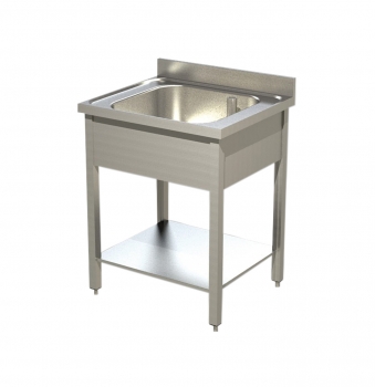 Spltisch Eco,1 Becken, 600x700x850 mm edelstahl