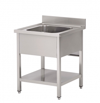 Spltisch mit 1 Becken 600x600x850 und Grundboden