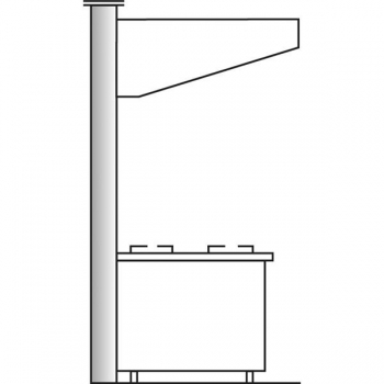 Preview: WHE0716 Gastronomie Wandhaube Schrägform 1600x700x450 ohne Motor und Regler