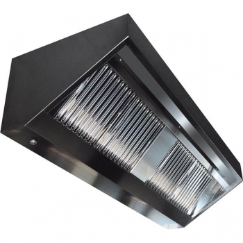 WHE0916 Gastronomie Wandhaube Schrägform 1600x900x450 ohne Motor und Regler
