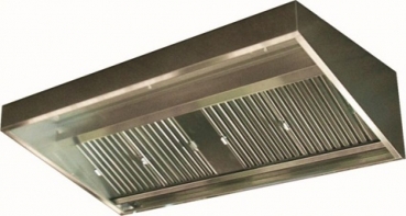 Preview: WHE0916 Gastronomie Wandhaube Schrägform 1600x900x450 ohne Motor und Regler