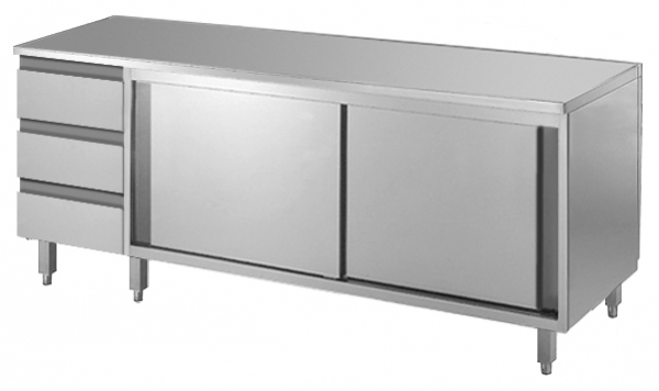 Arbeitsschrank 1400x600x850mm mit Schubladen