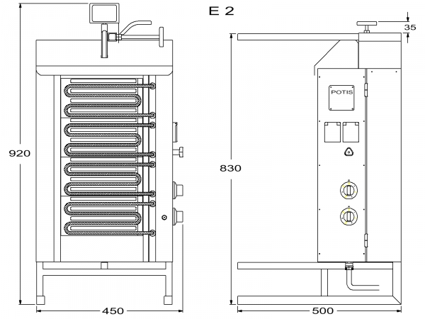 Potis Elektro Dönergrill E2 Dönergrill und Gyrosgrill