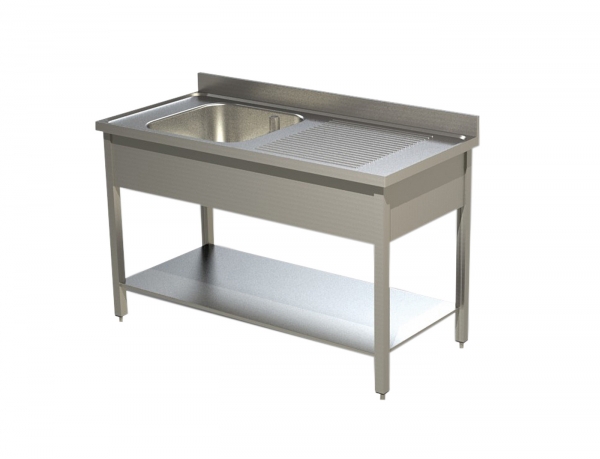 Spültisch,ECO 1 Becken, 1600x700x850 mm Edelstahl