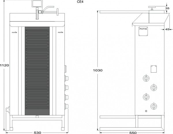 Elektro CE4 Ceranglass Dönergrill Dönermaschine