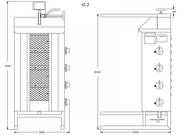 Potis Dönergrill G2 Dönermaschine, Dönergerät