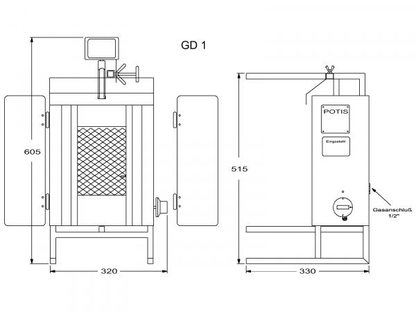 Dönergrill GD1-S Potis Gyrosgrill Dönermaschine