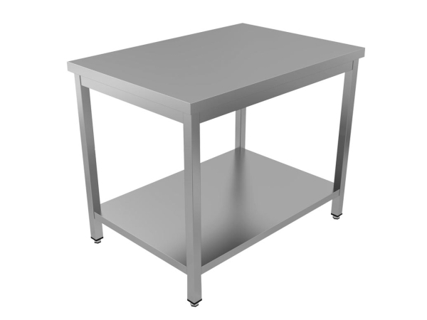 Edelstahl Arbeitstisch 70x60x85 mit Grundboden ohne Kantung