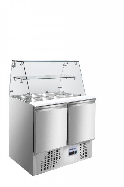 Saladette 2-türig und Glasaufsatz -240 Liter