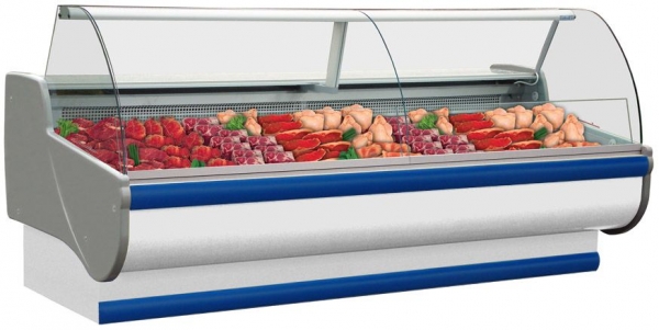 Kühltheke mit gebogener Scheibe,