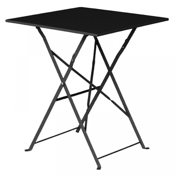 Quadratischer Bolero klappbarer Terrassentisch Stahl schwarz 60cm