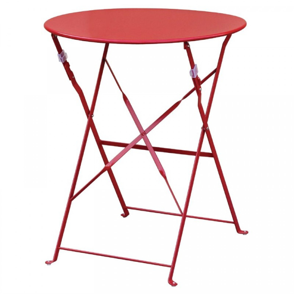 Runder klappbarer Terrassentisch Stahl rot 60cm