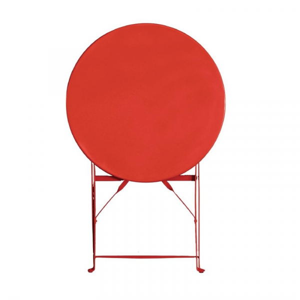 Runder klappbarer Terrassentisch Stahl rot 60cm