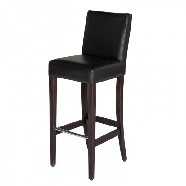 Gastronomie Barhocker SCHWARZ mit RÜCKENLEHNE