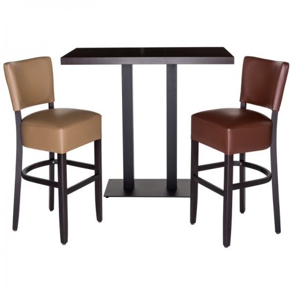 Gastronomie Barhocker TAUPE mit RÜCKENLEHNE TARA