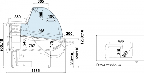 Fleischertheke Salattheke Kühltheke Basia 2/1. 1S