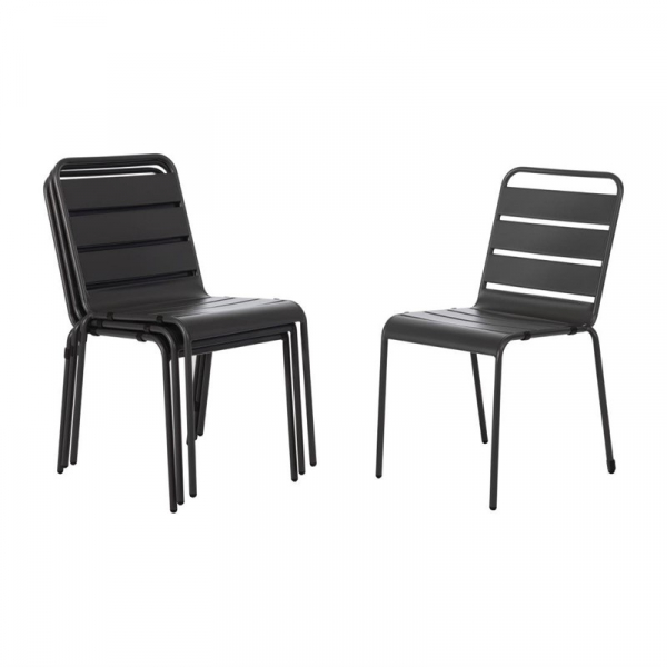 Bolero Bistrostühle Stahl grau