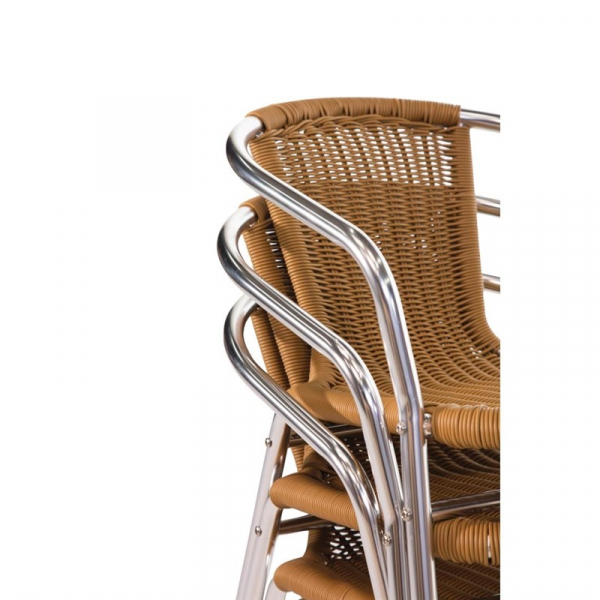 BOLERO TERRASSENSTÜHL MIT ARMLEHNE IN ALUMINIUMDESIGN NATURELL (4 STÜCK)
