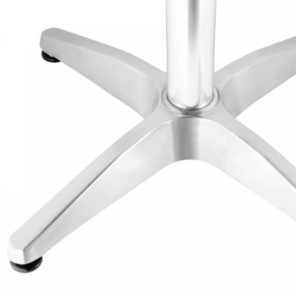 Quadratischer Bistrotisch Edelstahl 1 Bein 70cm