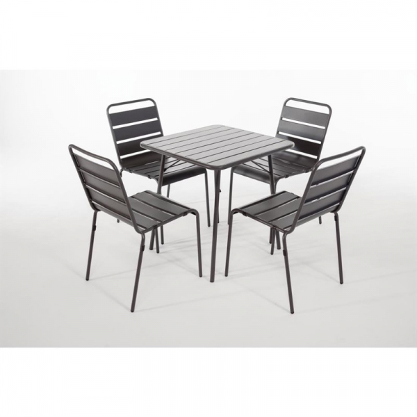 Quadratischer Bistrotisch Stahl grau 70cm