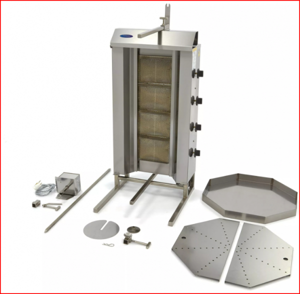 Dönermaschine, Dönergrill mit 4 Brenner bis 50 Kg