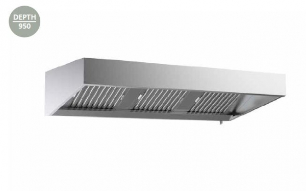 Gastro Wandhaube 1000mm Lang 950mm tief abzughaube