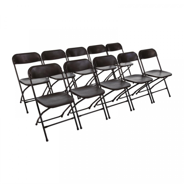 leichtgewichtige Klappstühle schwarz (10 Stück)