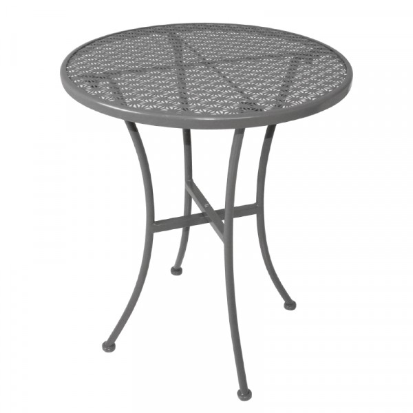 Runder Bistrotisch in schlankem Design Stahl grau 60cm