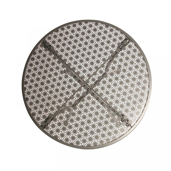 Runder Bistrotisch in schlankem Design Stahl grau 60cm