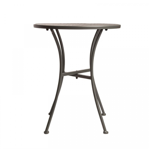 Runder Bistrotisch in schlankem Design Stahl grau 60cm