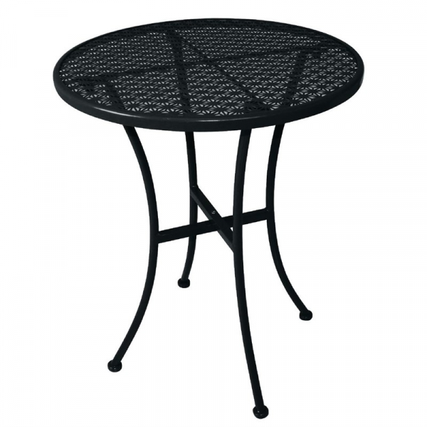 Runder Bistrotisch in schlankem Design Stahl schwarz 60cm