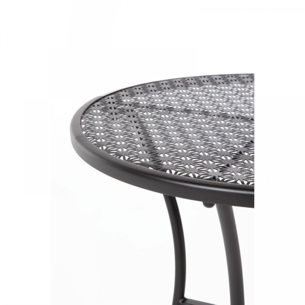 Runder Bistrotisch in schlankem Design Stahl schwarz 60cm
