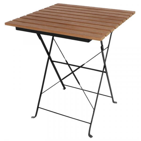 Quadratischer klappbarer Terrassentisch Holzimitat 60cm