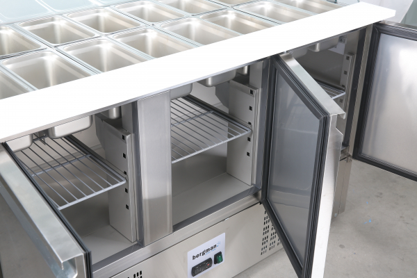 Saladette 2-türig und Glasaufsatz -240 Liter