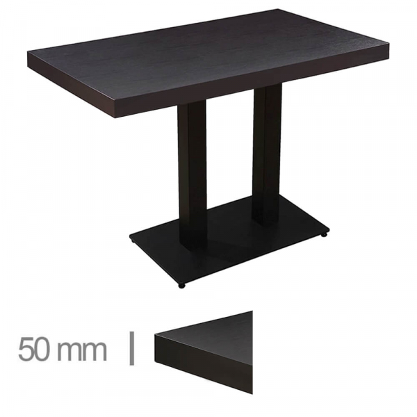 Gastronomie Bistro TISCH 120x80cm Schwarz mit Untergestell DUBLIN